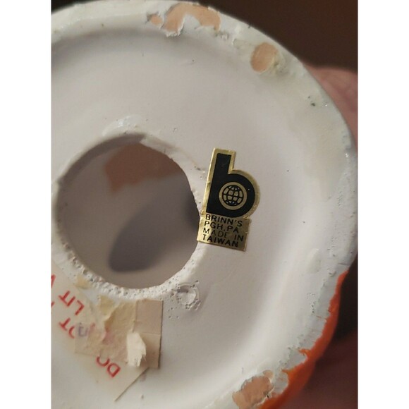 Halloween Ghost Pumpkin Ceramic Candle Holder Jack O'Lantern Vintage No Box - Picture 15 of 15